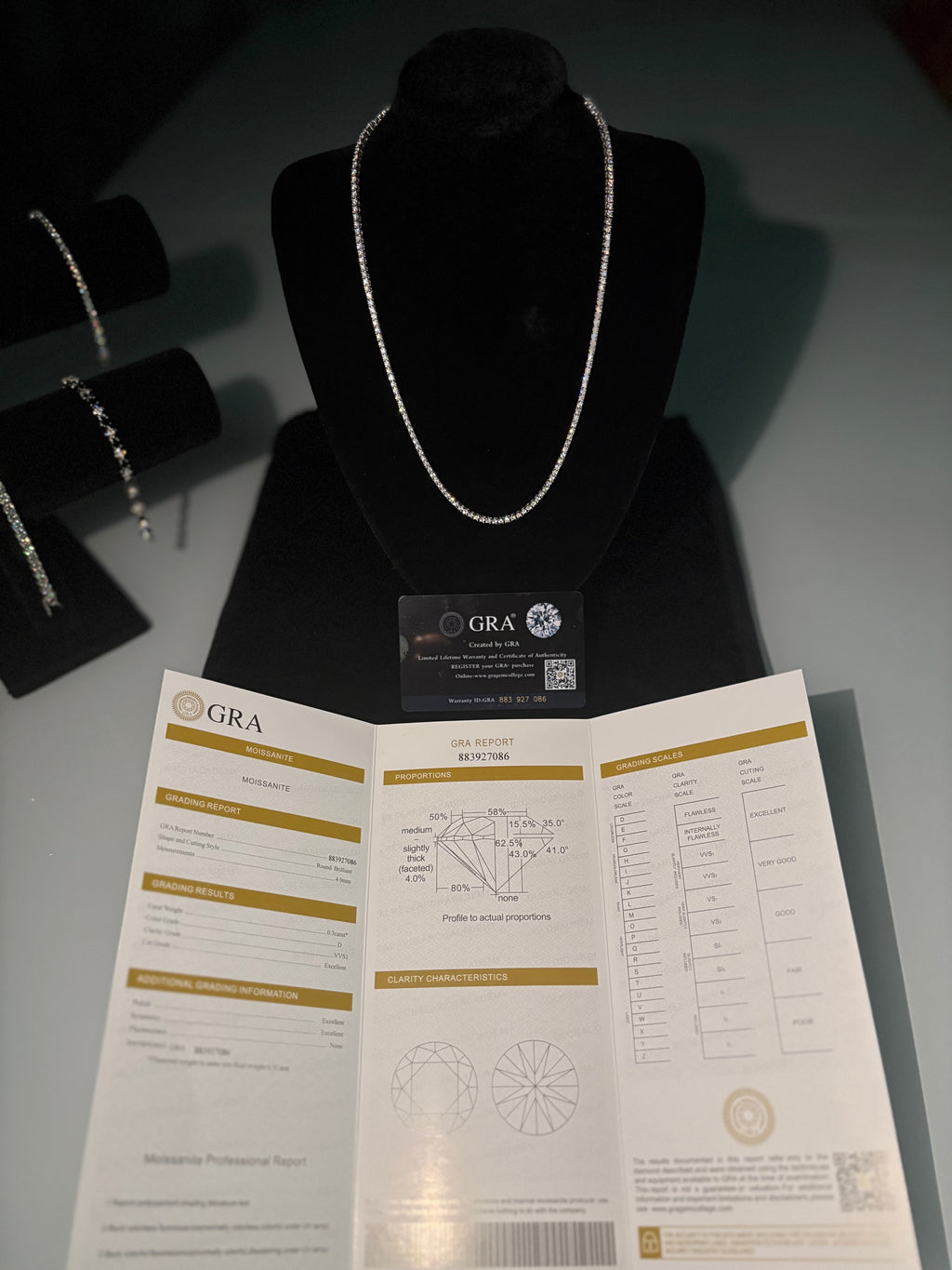 Naszyjnik Tennisowy 2mm z Moissanitem - Srebro 925 | AuraJewellery