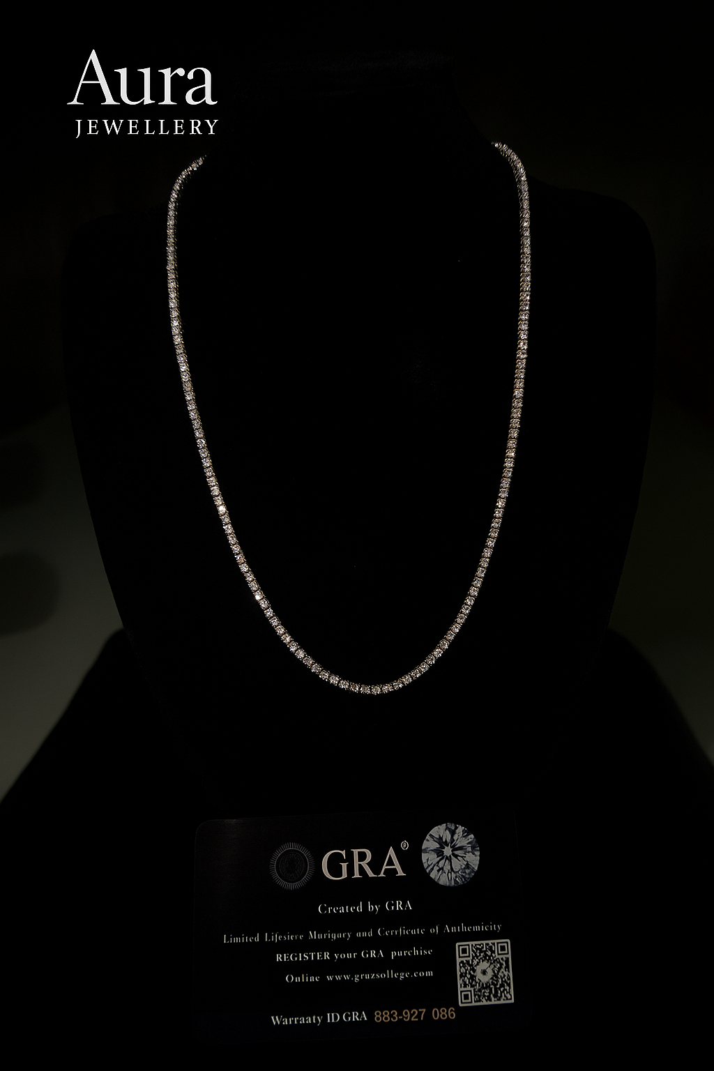 Naszyjnik Tennisowy 2mm z Moissanitem - Srebro 925 | AuraJewellery