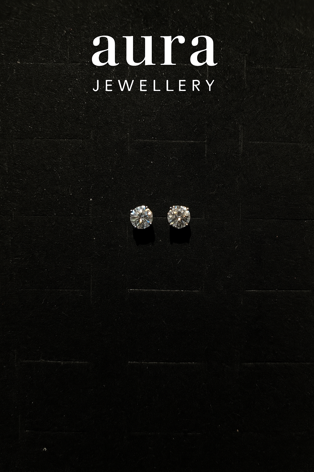 Kolczyki z Moissanitem 5 mm - Srebrne Sztyfty 925 | AuraJewellery