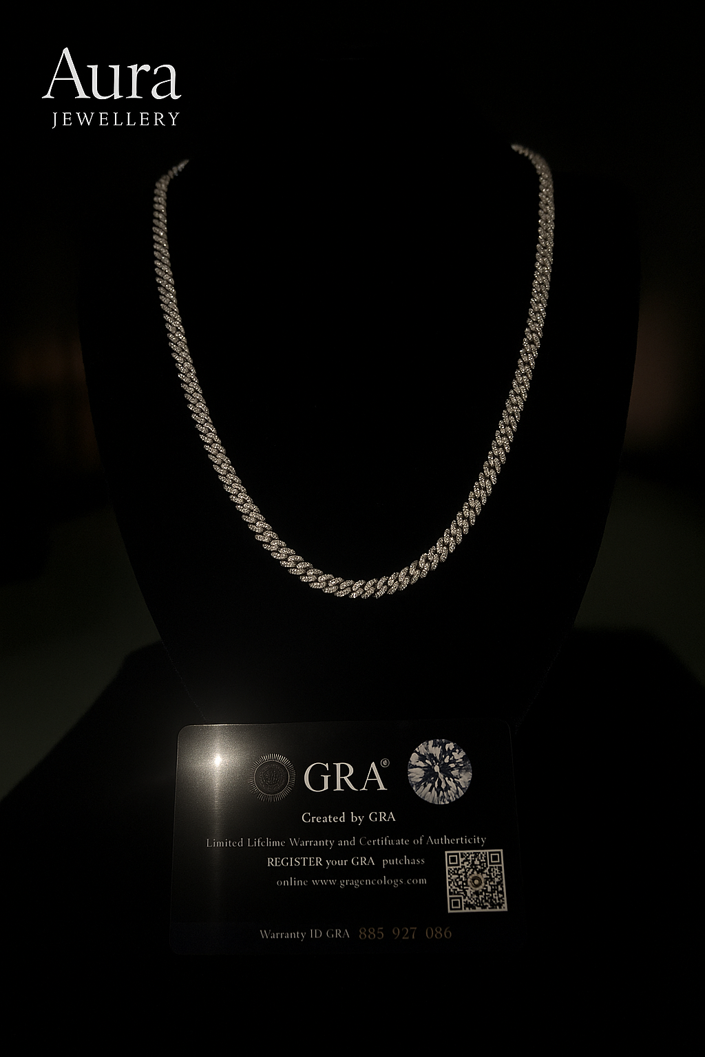 Łańcuszek Kubański 6mm z Moissanitem - Srebro 925 | AuraJewellery