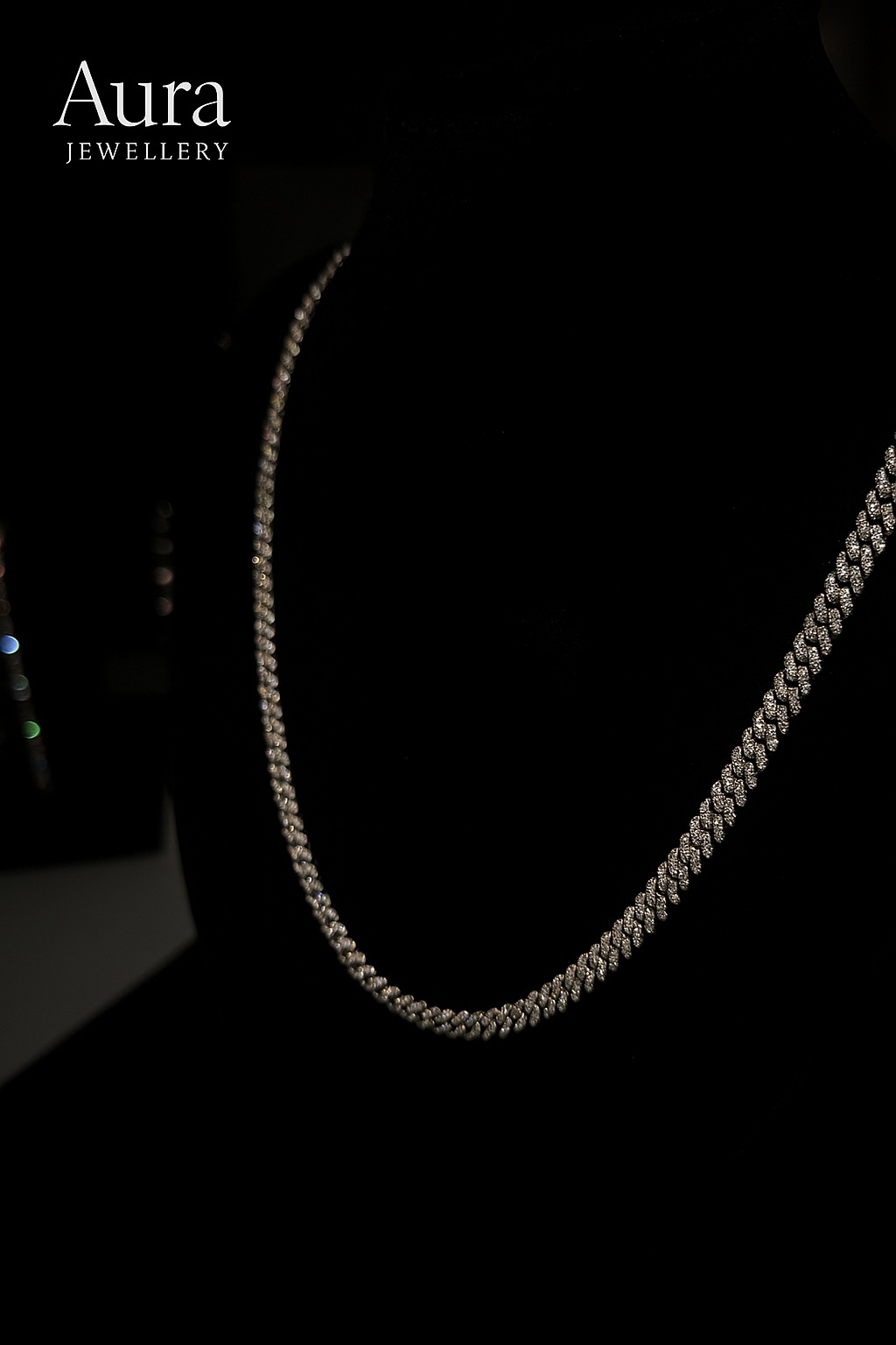 Łańcuszek Kubański 6mm z Moissanitem - Srebro 925 | AuraJewellery