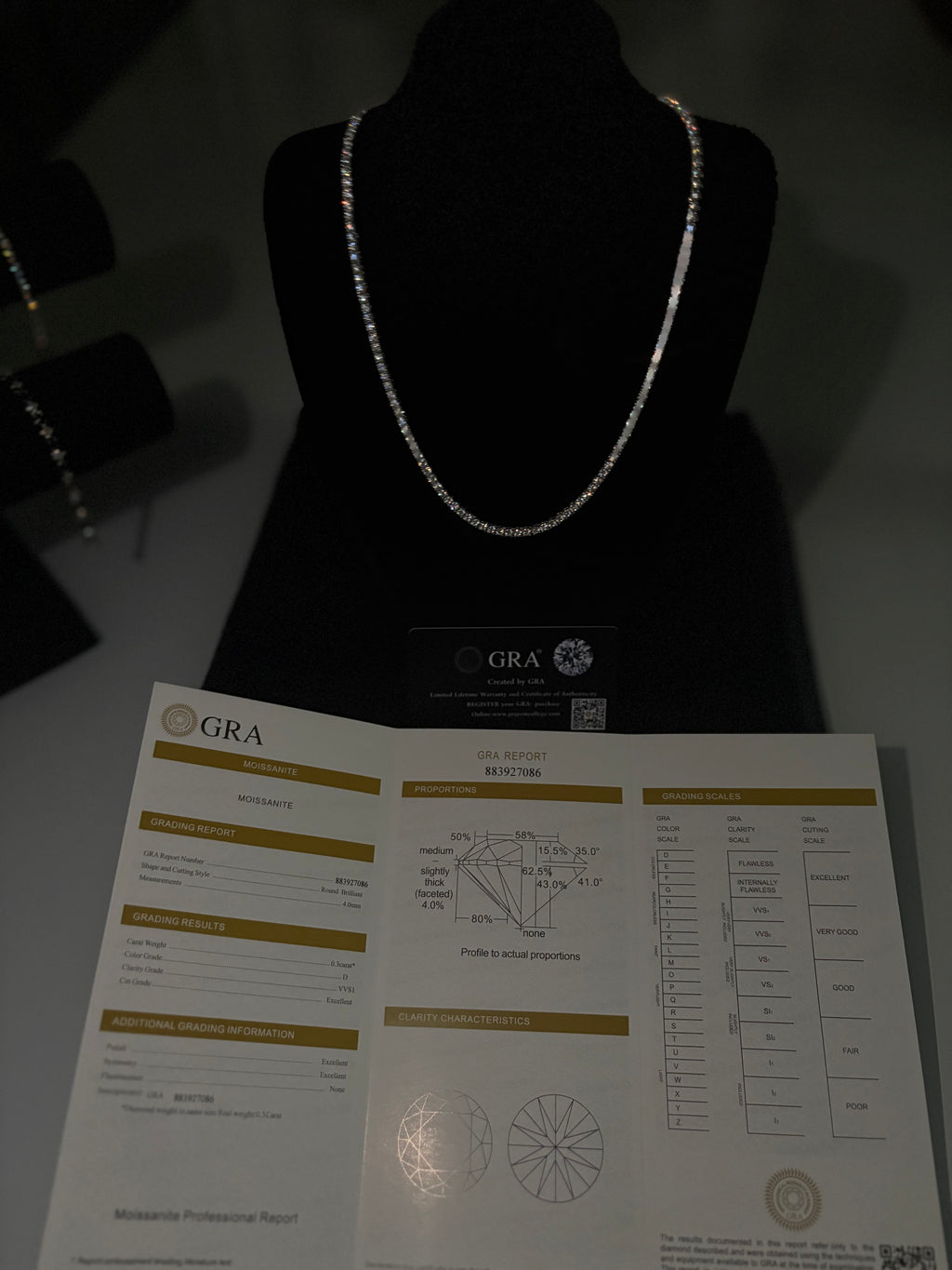 Naszyjnik Tennisowy 3mm z Moissanitem - Srebro 925 | AuraJewellery