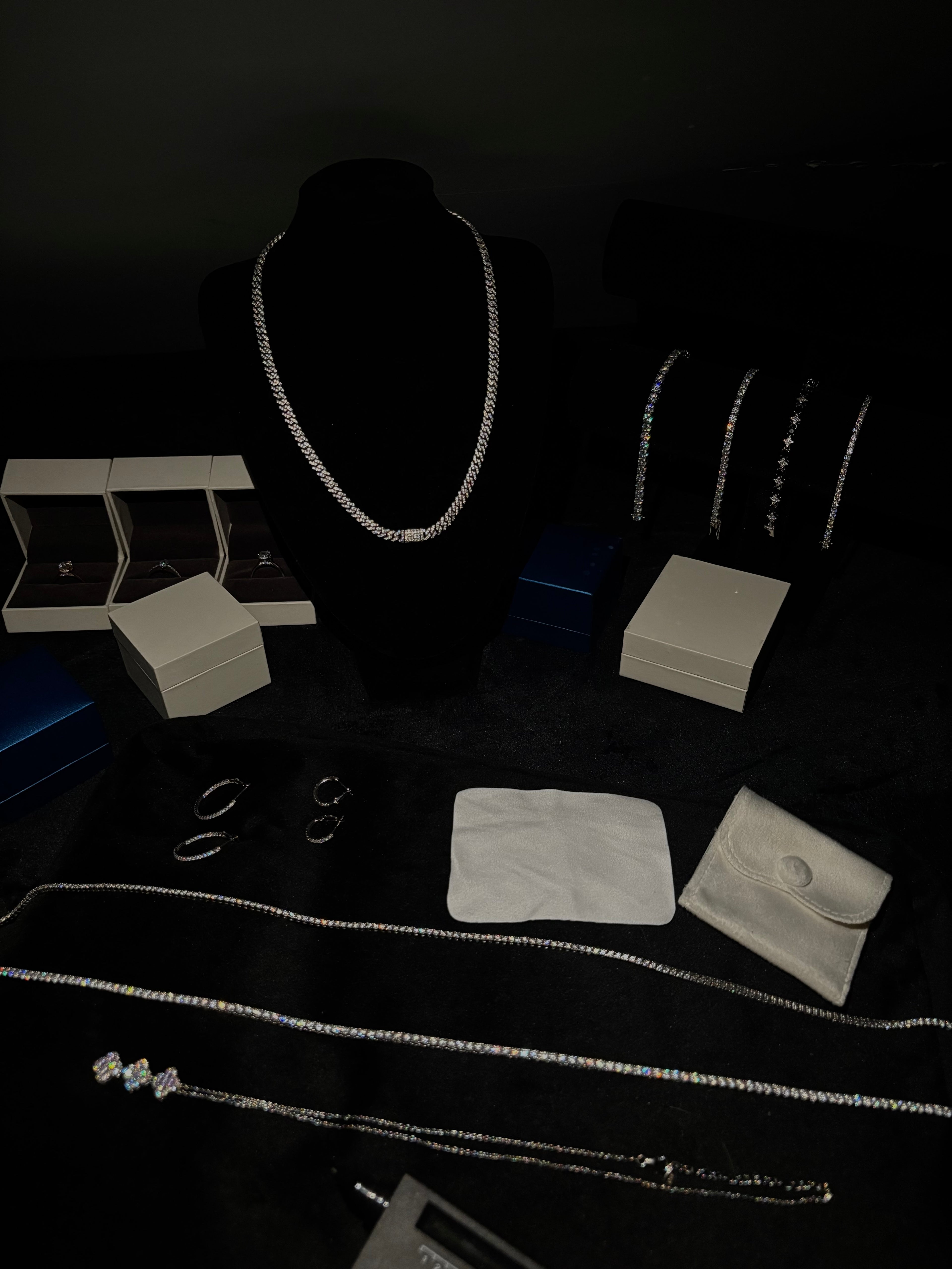 Łańcuszek Kubański 6mm z Moissanitem - Srebro 925 | AuraJewellery