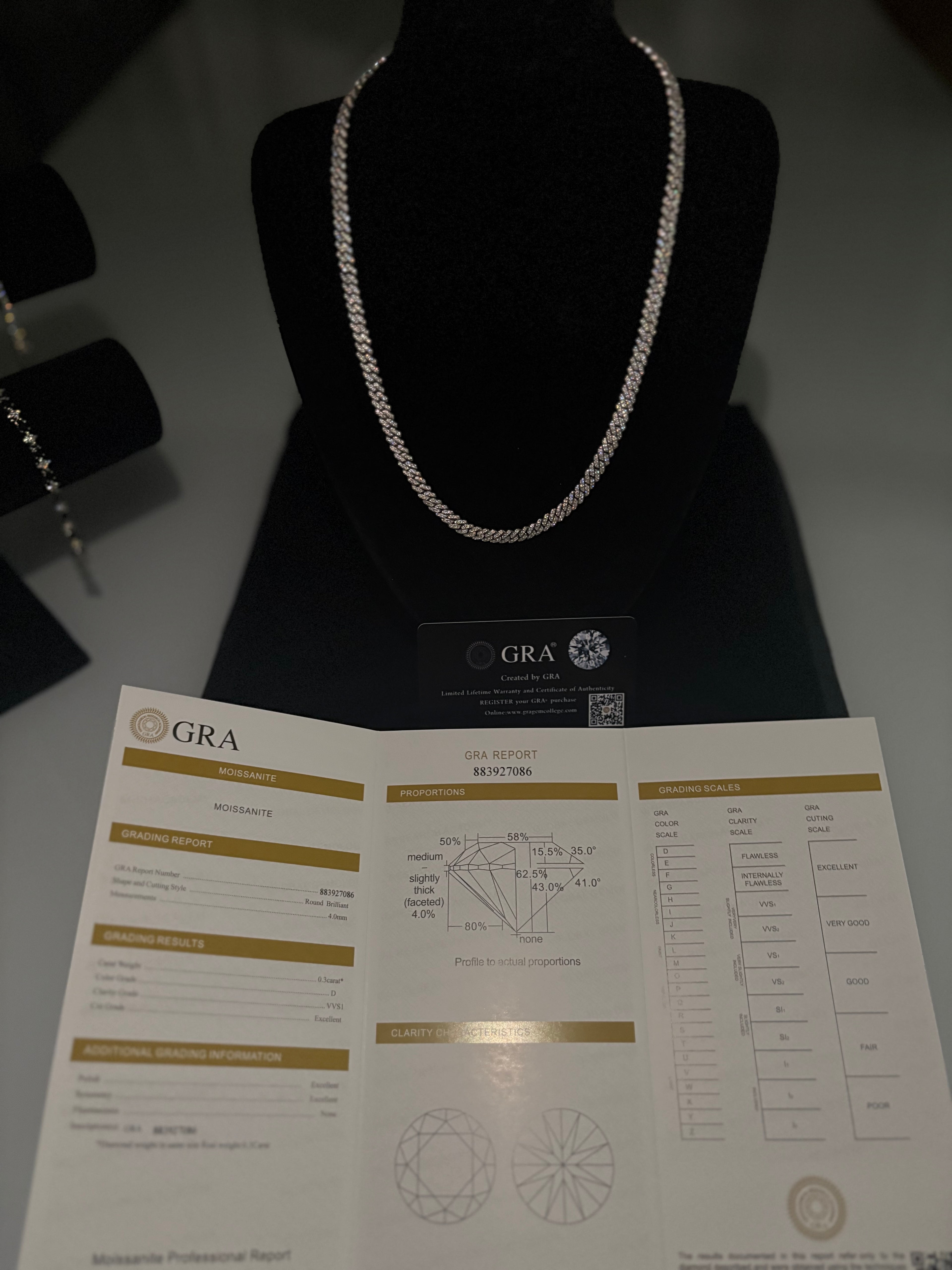 Łańcuszek Kubański 6mm z Moissanitem - Srebro 925 | AuraJewellery