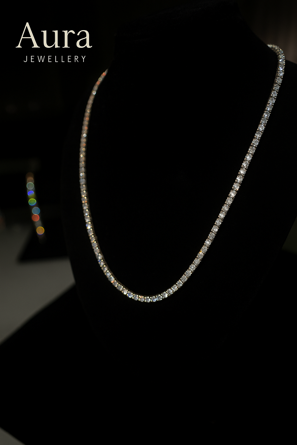 Naszyjnik Tennisowy 3mm z Moissanitem - Srebro 925 | AuraJewellery