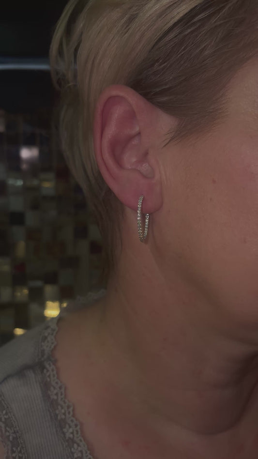 Kolczyki Kółka Srebro 925 Moissanite VVS1