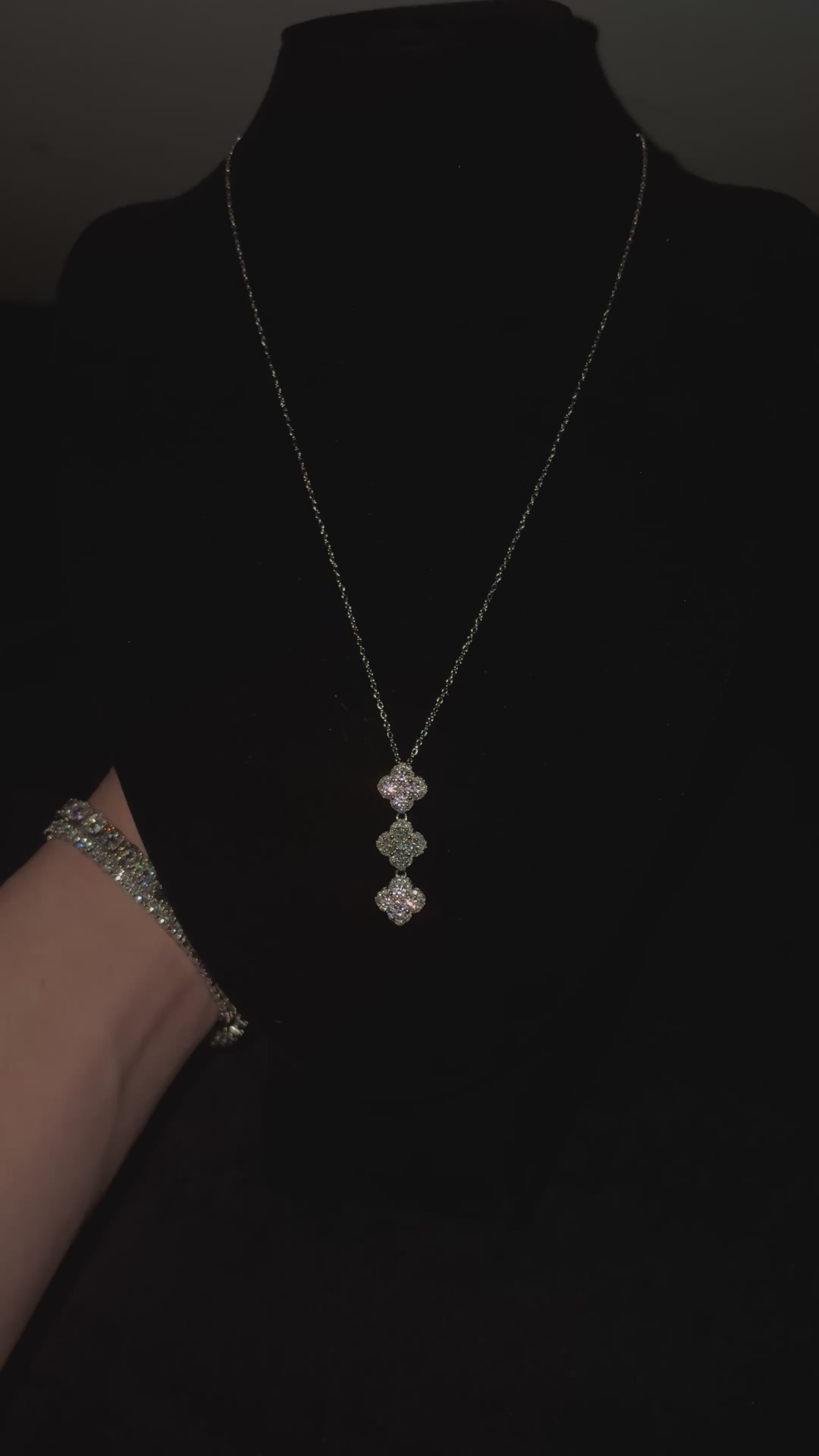Naszyjnik Moissanite Blossom Srebro 925 45cm