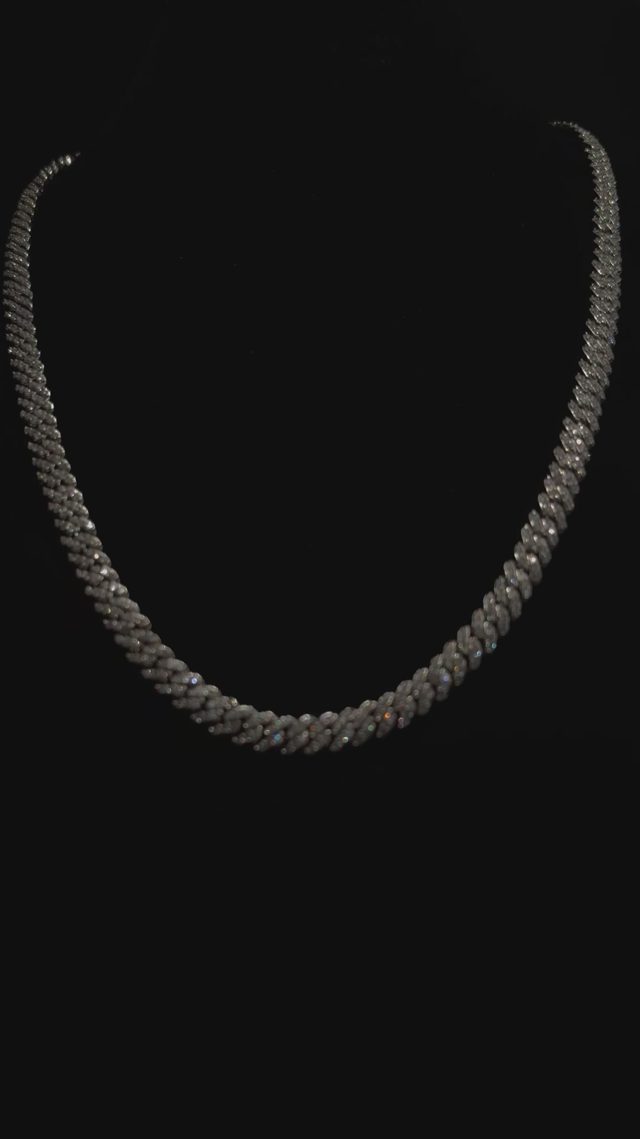 Łańcuszek Kubański 6mm z Moissanitem - Srebro 925 | AuraJewellery