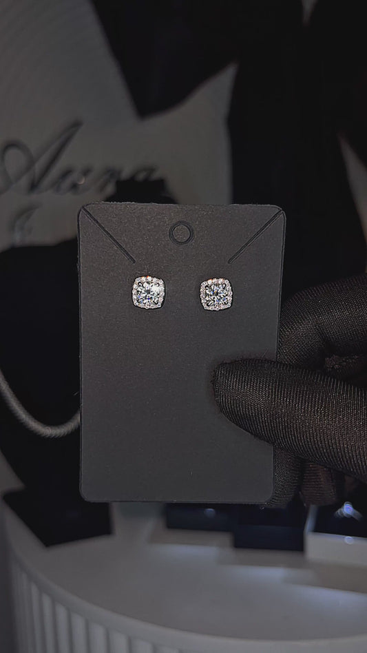 Kolczyki Iced Out Moissanite VVS1 6.5mm - Srebro 925