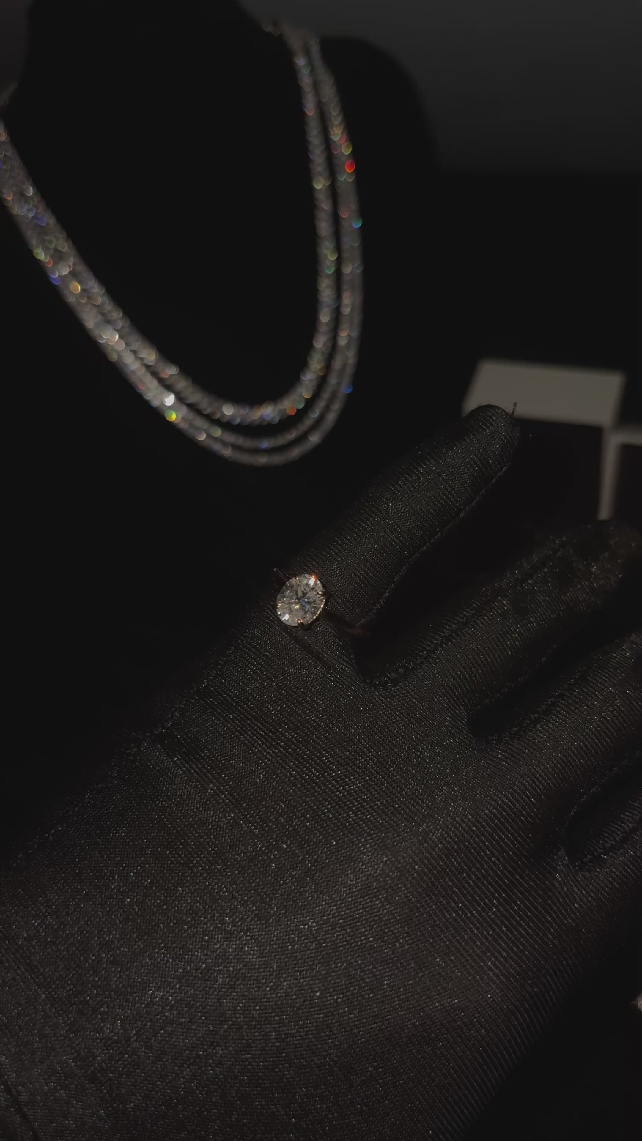 Pierścionek Moissanite Solitaire Rose Gold plated (Srebro 925) | Aura Jewellery